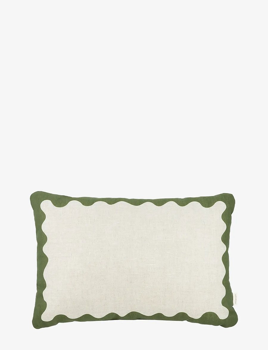 NOBODINOZ - VIBES RECT. CUSHION LINEN 45X30 L - ilupadjad - green - 0