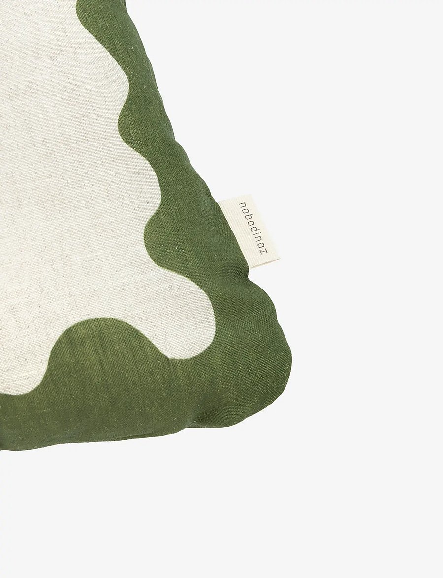 NOBODINOZ - VIBES RECT. CUSHION LINEN 45X30 L - ilupadjad - green - 1