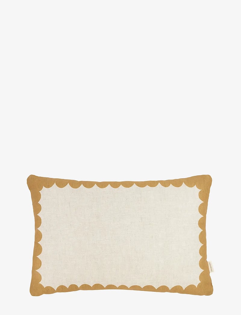 NOBODINOZ - VIBES RECT. CUSHION LINEN 45X30 L - ilupadjad - mustard - 0