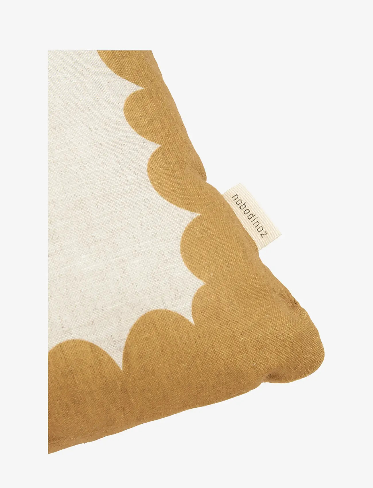 NOBODINOZ - VIBES RECT. CUSHION LINEN 45X30 L - pyntepuder - mustard - 1