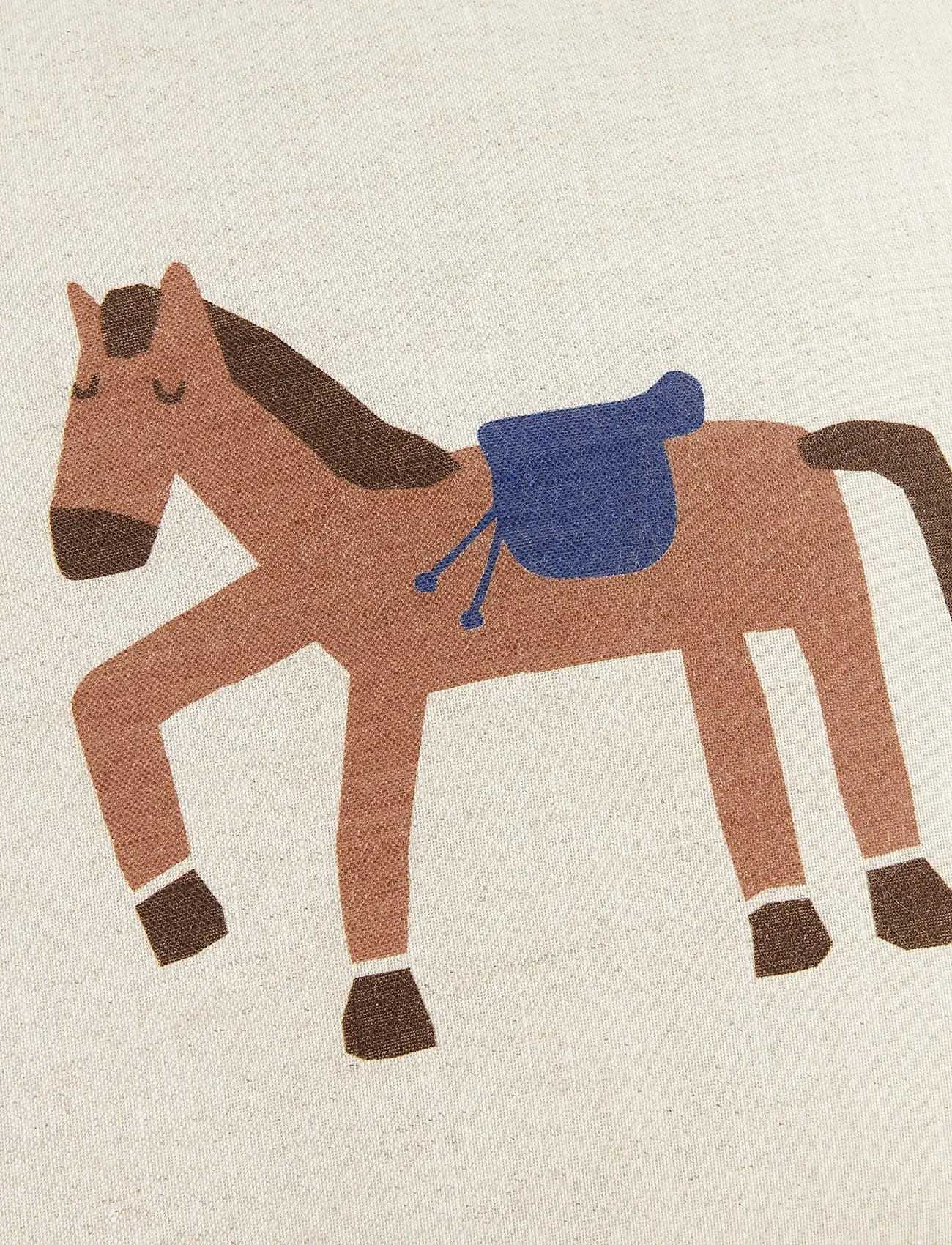 NOBODINOZ - VIBES SQUARE CUSHION LINEN 40X40 - sierkussens - charcoal stripes horse - 1