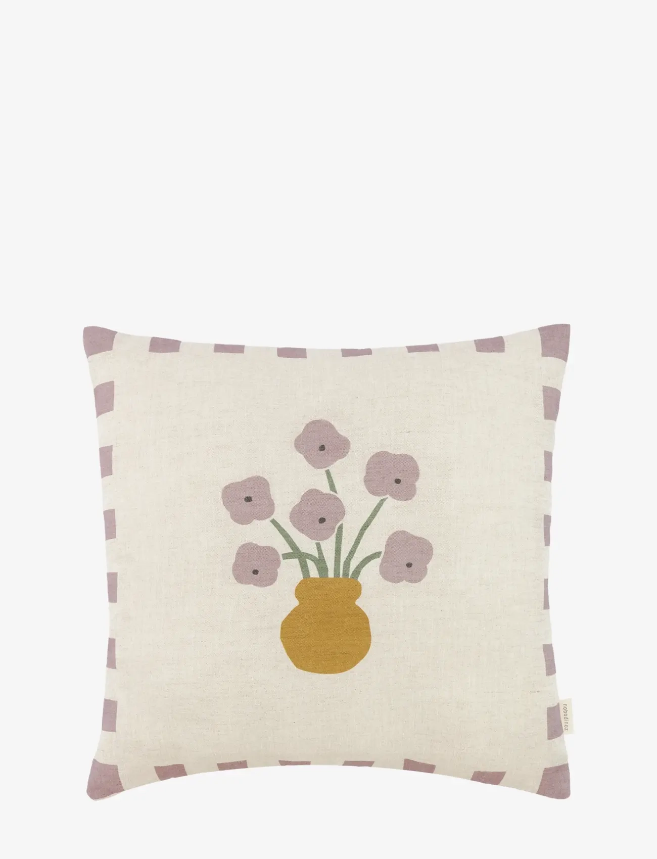 NOBODINOZ Vibes Square Cushion Linen 40X40, One Size, Kids Decor, Creme - Cushions, Kinder