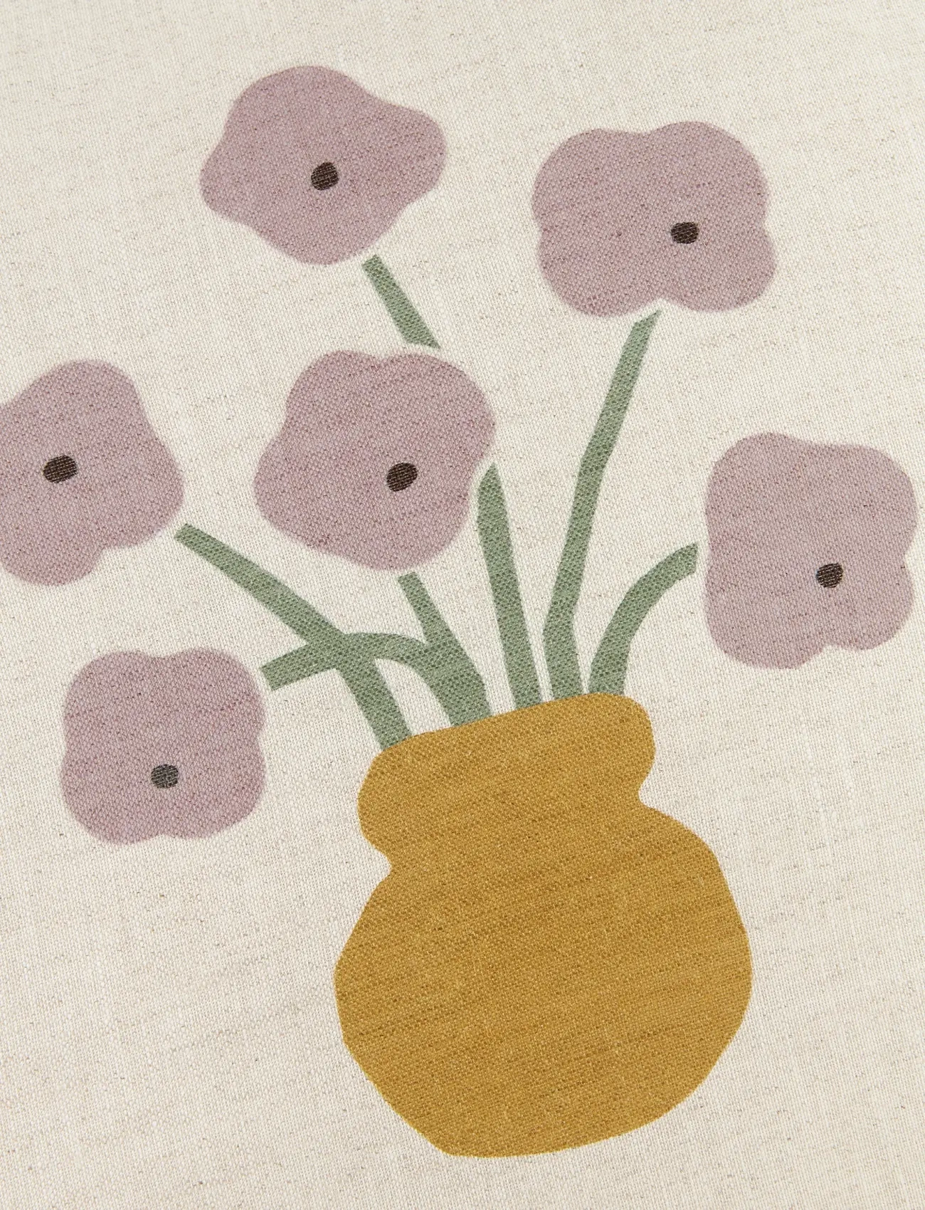 NOBODINOZ - VIBES SQUARE CUSHION LINEN 40X40 - ilupadjad - lilac checks flowers - 1