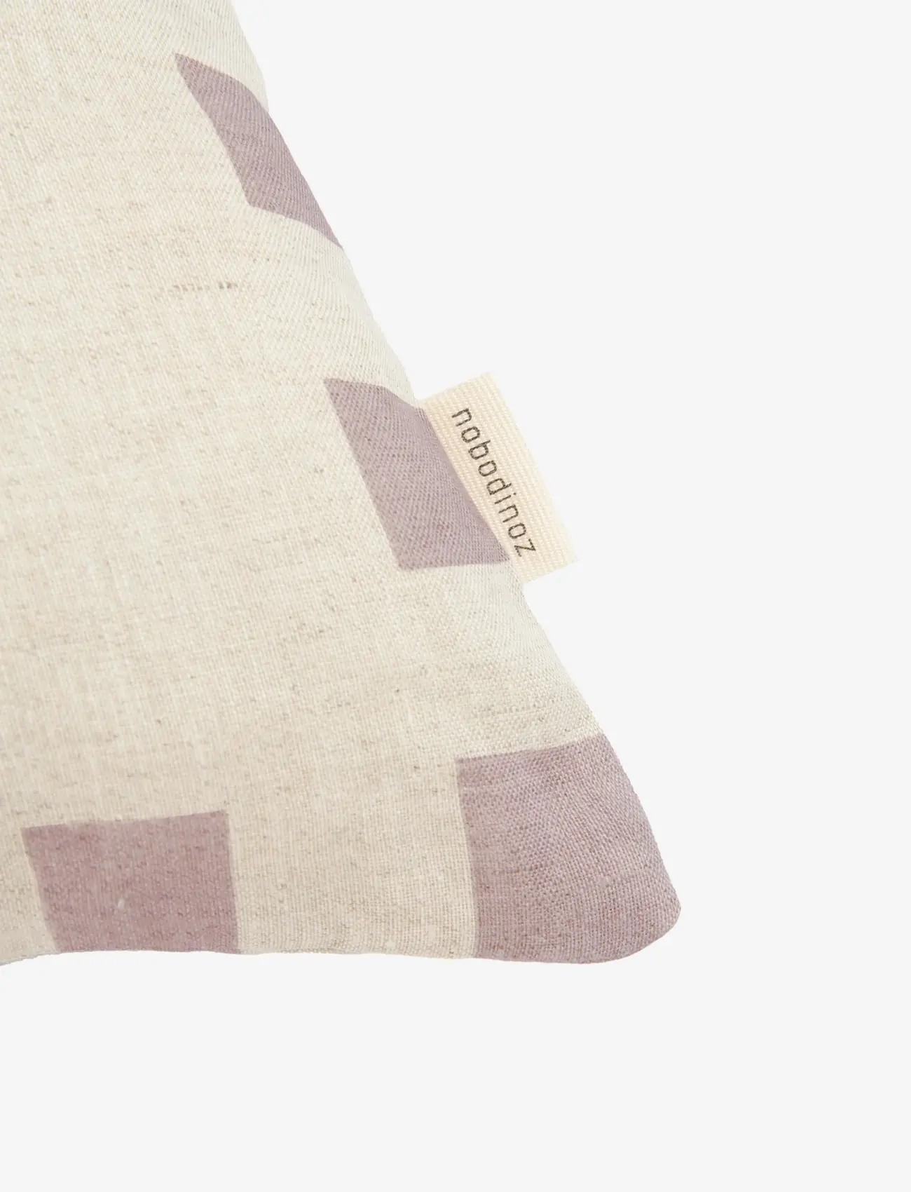 NOBODINOZ - VIBES SQUARE CUSHION LINEN 40X40 - ilupadjad - lilac checks flowers - 2