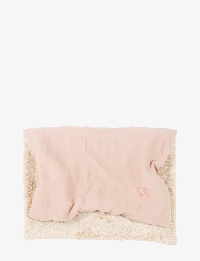 NOBODINOZ - Embroidered winter blanket L1N0 in French linen - babydecken - mauve pink - 0