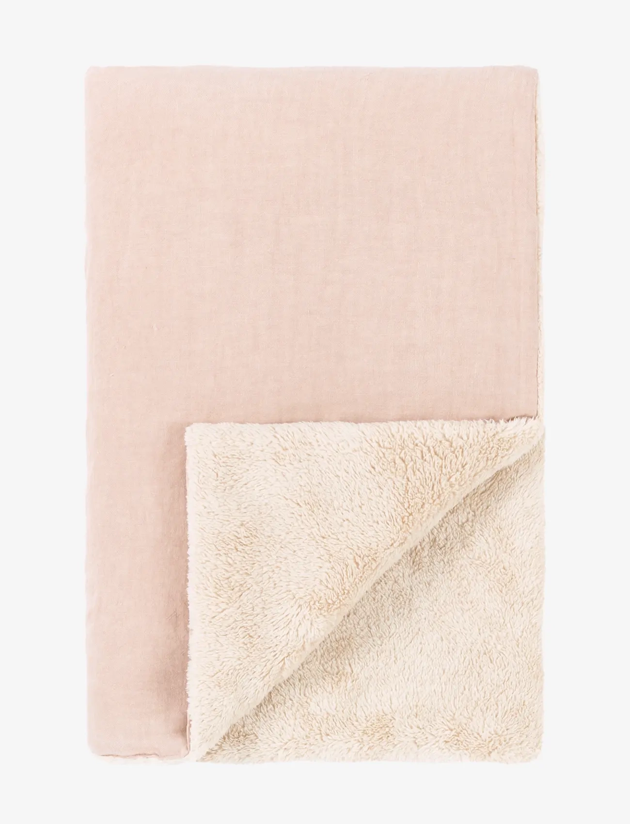 NOBODINOZ - Embroidered winter blanket L1N0 in French linen - couvertures pour bébé - mauve pink - 1