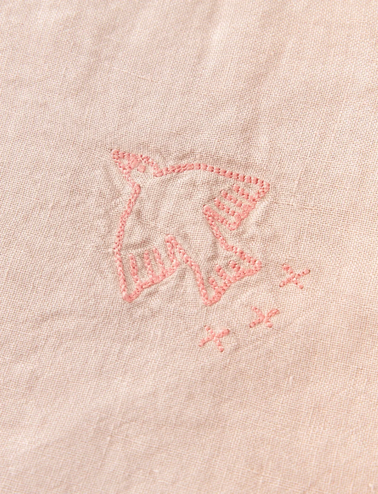 NOBODINOZ - Embroidered winter blanket L1N0 in French linen - couvertures pour bébé - mauve pink - 3