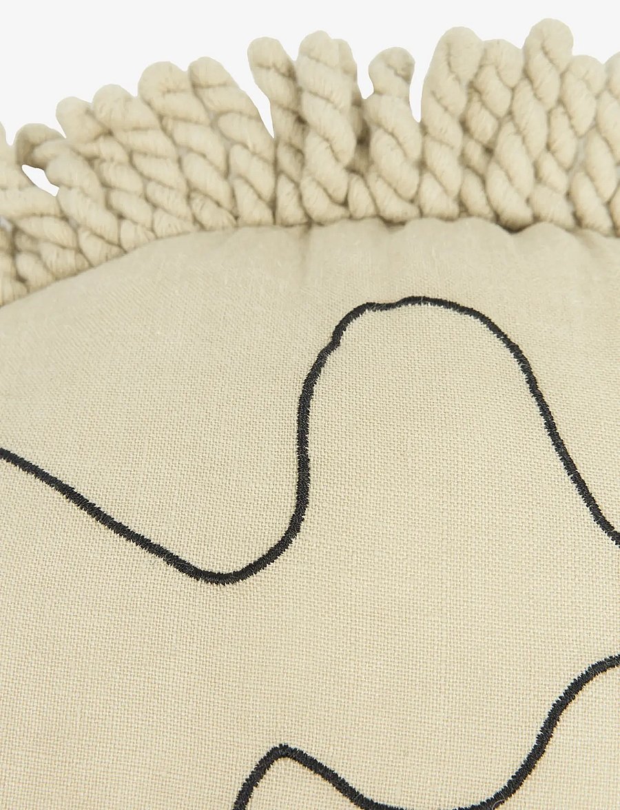 NOBODINOZ - Cushion in washed French linen L1N0 - Enzo the hedgehog - dekorative kissen - green tea - 2