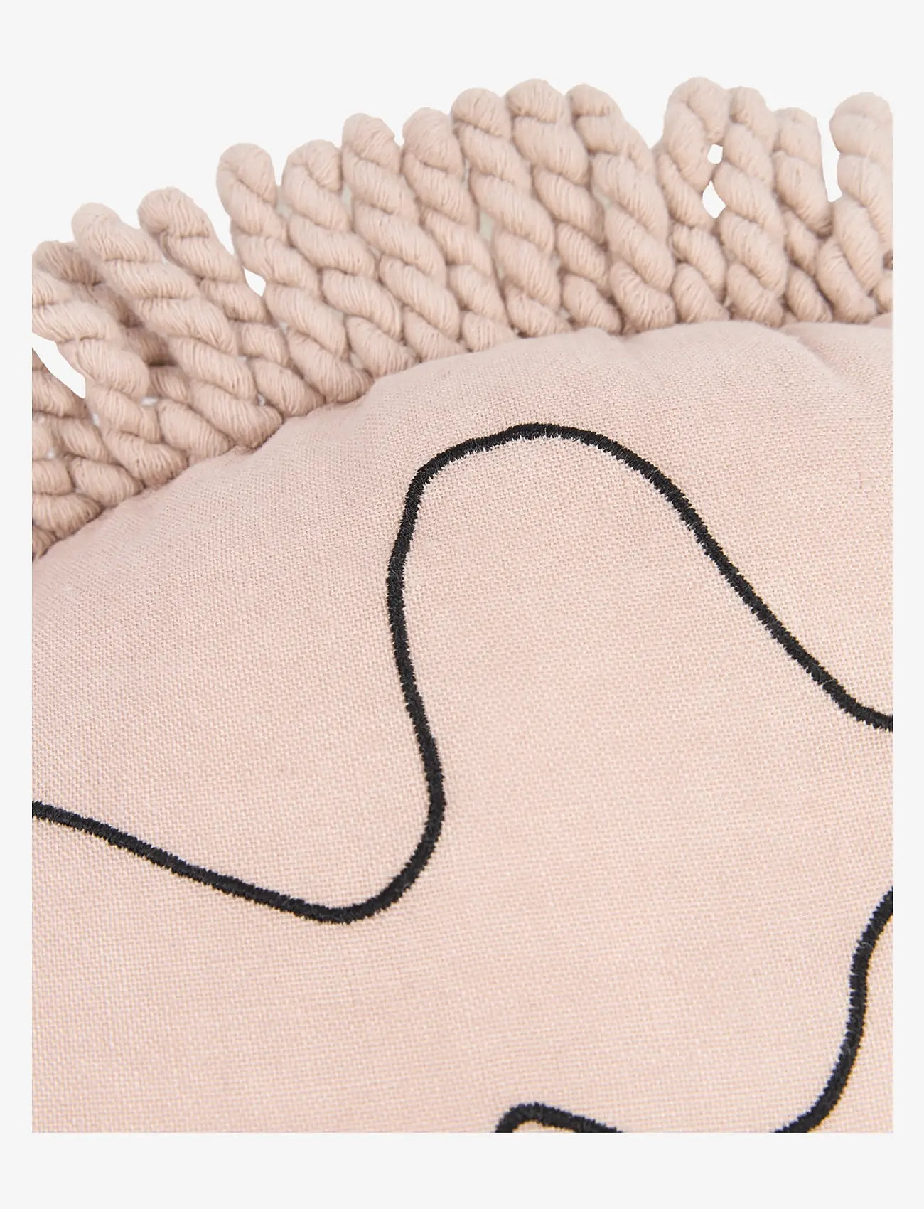 NOBODINOZ - Cushion in washed French linen L1N0 - Enzo the hedgehog - throw pillows - mauve pink - 2