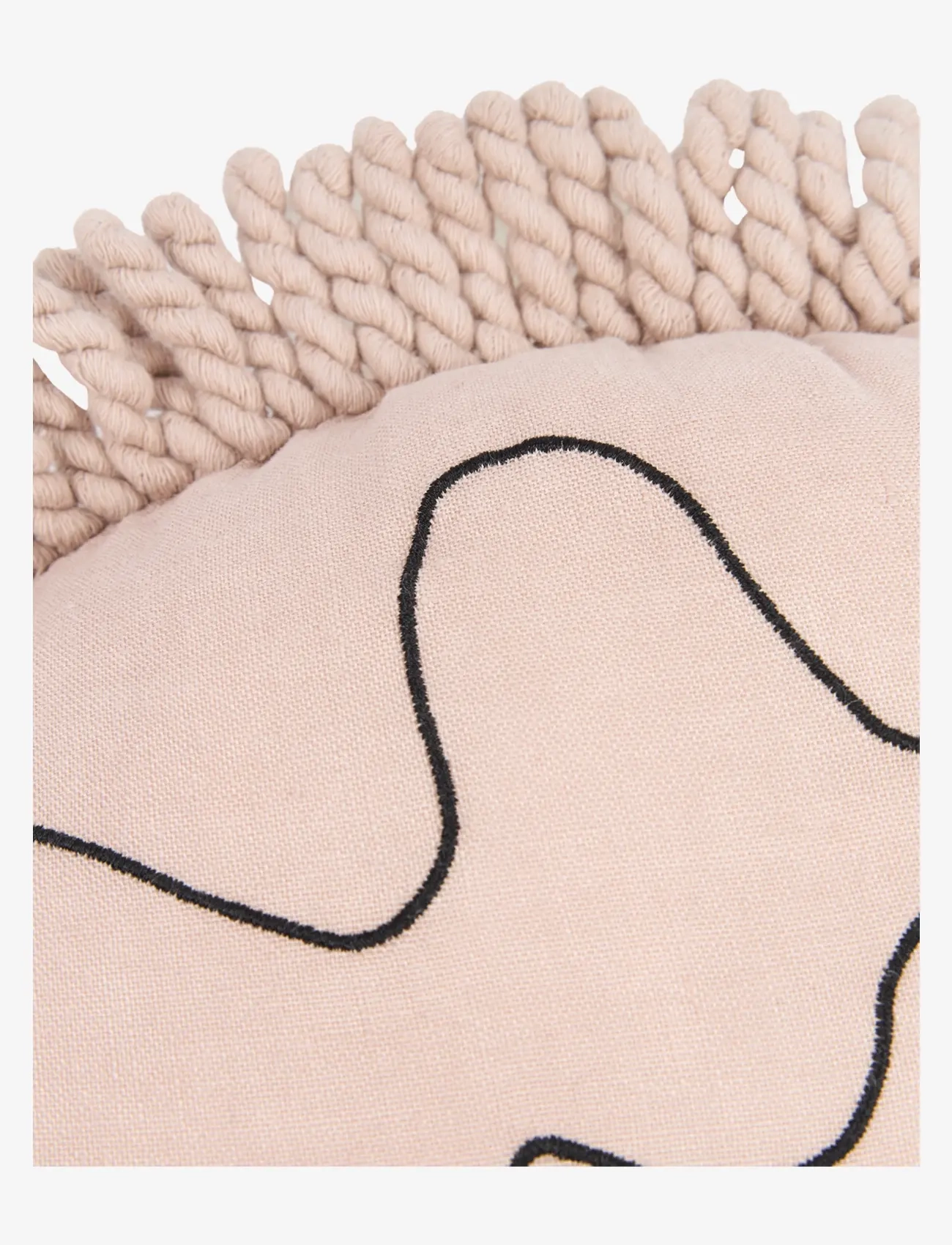 NOBODINOZ - Cushion in washed French linen L1N0 - Enzo the hedgehog - coussins décoratifs - mauve pink - 2