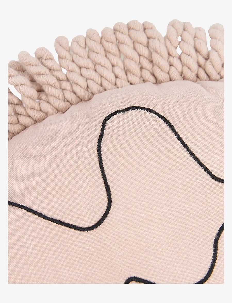 NOBODINOZ - Cushion in washed French linen L1N0 - Enzo the hedgehog - dekorative kissen - mauve pink - 2