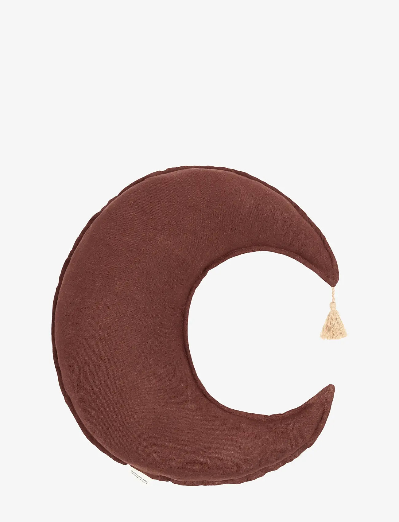 NOBODINOZ - Moon cushion L1N0 in washed French linen - koristetyynyt - prune - 0