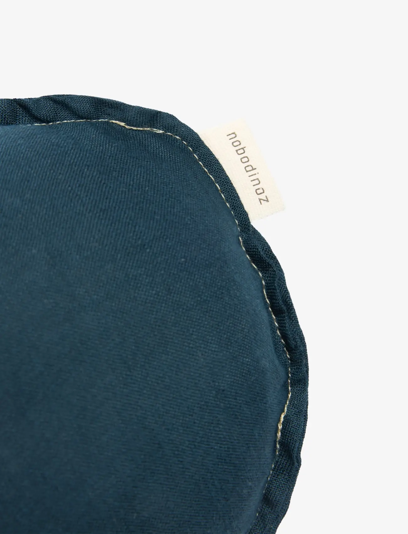 NOBODINOZ - Cloud cushion L1N0 in washed French  linen - Bird embroidery - coussins décoratifs - deep blue - 2