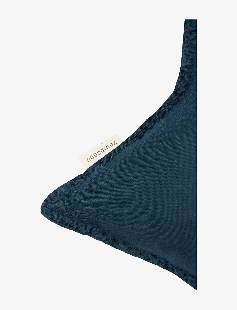 NOBODINOZ - Star cushion L1N0 in washed French linen - dekorative kissen - deep blue - 1