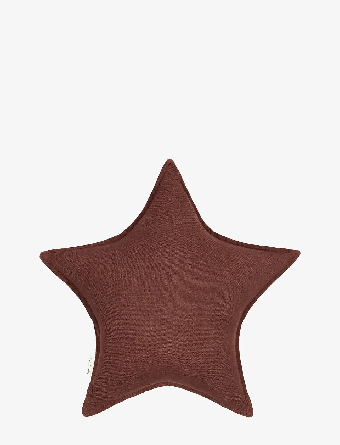 NOBODINOZ - Star cushion L1N0 in washed French  linen - prydnadskuddar - prune - 0