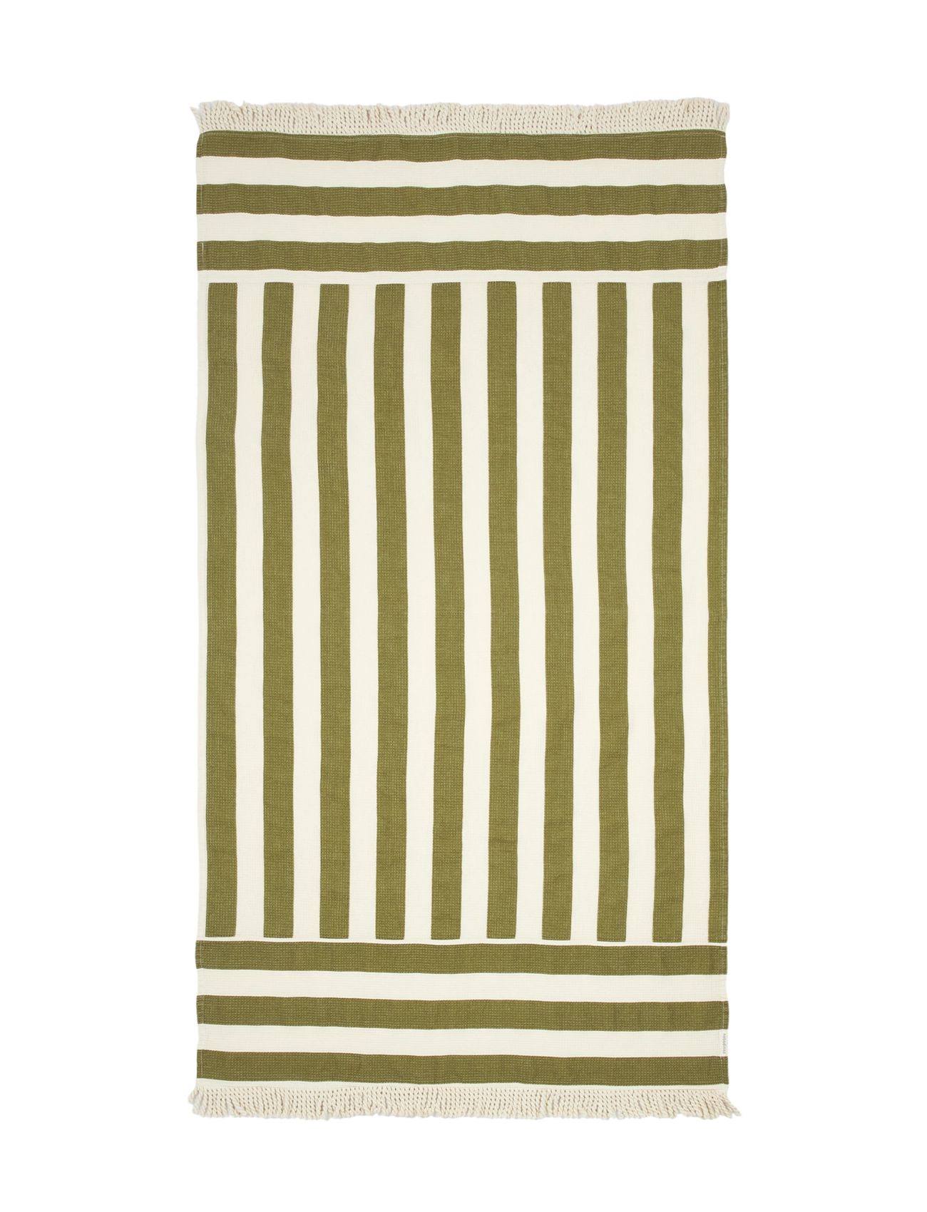NOBODINOZ PORTOFINO BEACH TOWEL 84X150 - Bad - PISTACHIO STRIPES WAFFLE / green