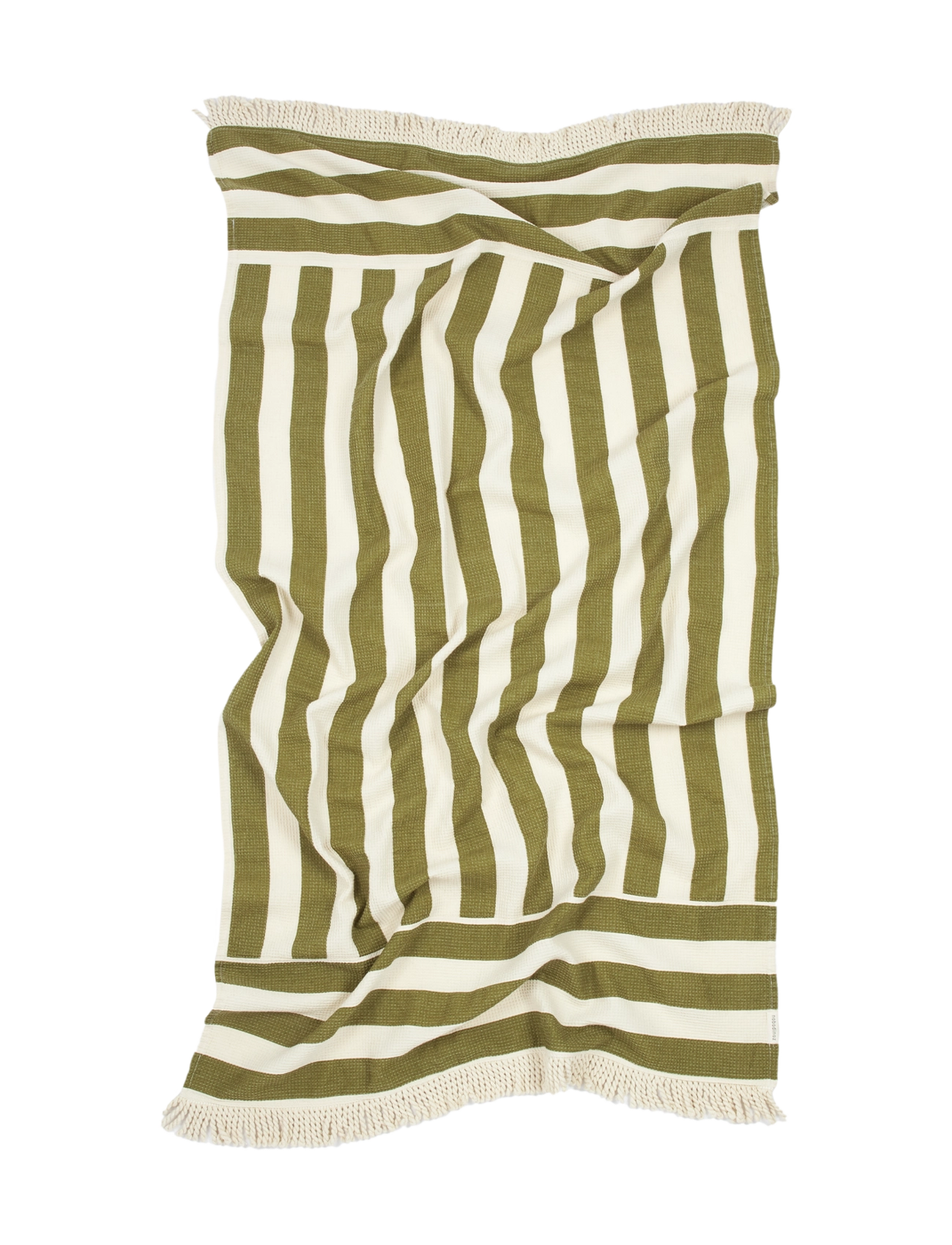 NOBODINOZ - PORTOFINO BEACH TOWEL 84X150 - towels - pistachio stripes waffle - 1
