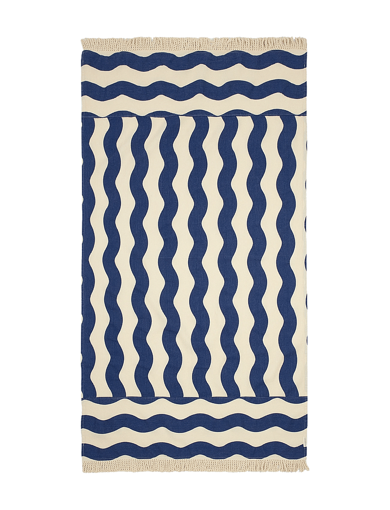 NOBODINOZ - PORTOFINO BEACH TOWEL 84X150 - rätikud - blue waves waffle - 1