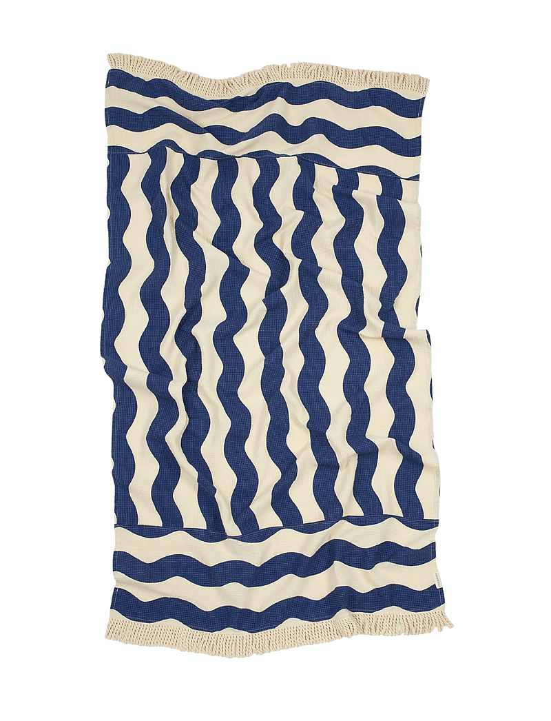 NOBODINOZ - PORTOFINO BEACH TOWEL 84X150 - rätikud - blue waves waffle - 2