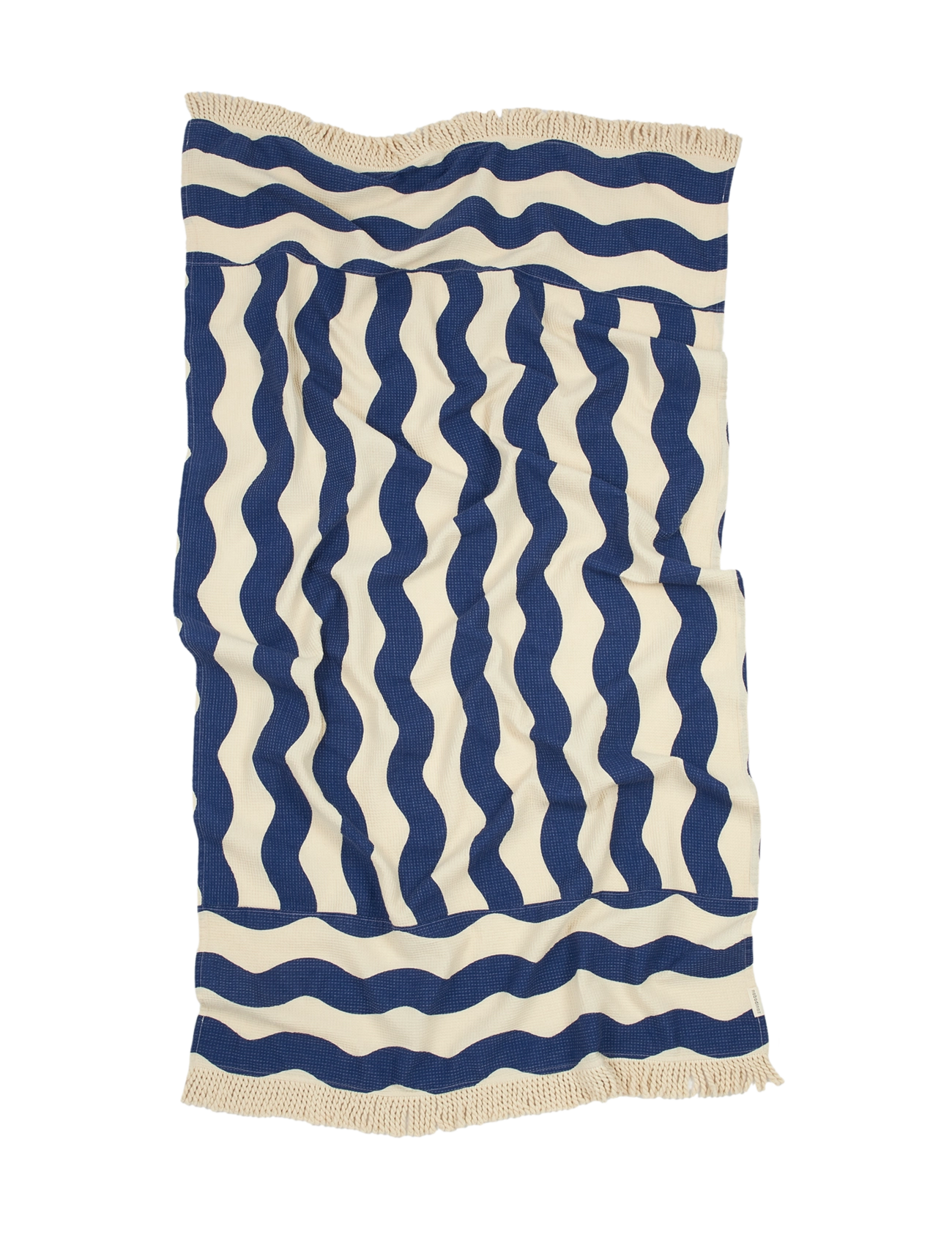 NOBODINOZ - PORTOFINO BEACH TOWEL 84X150 - handklæði - blue waves waffle - 2
