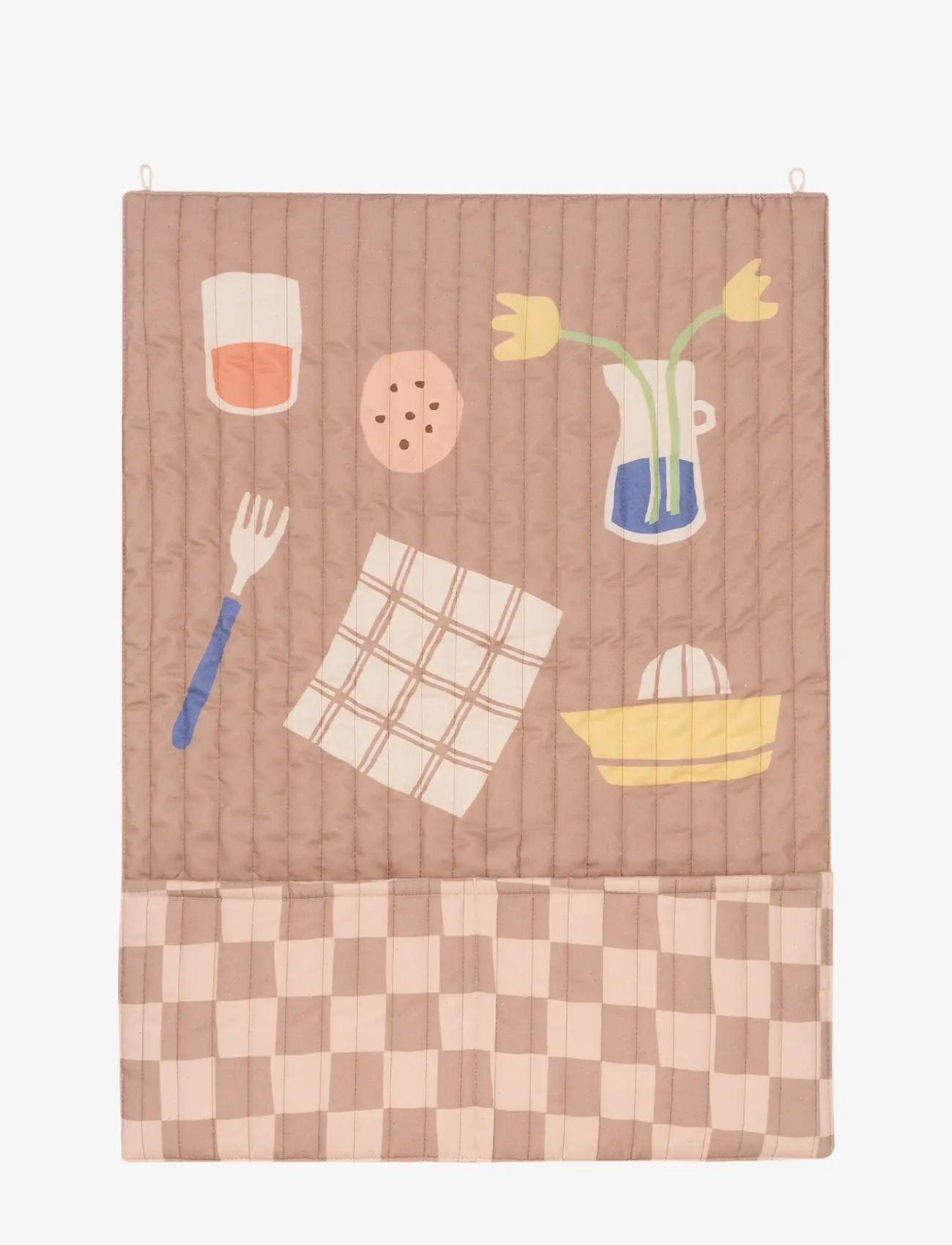 NOBODINOZ Vibes Quilted Wall Organizer Breakfast, One Size, Kids Decor, Rosa - Decors, Kinder