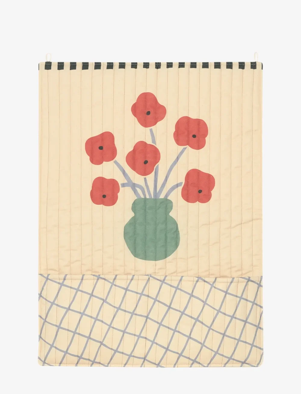 NOBODINOZ - VIBES QUILTED WALL ORGANIZER POPPIES - seinakaunistused - poppies - 0