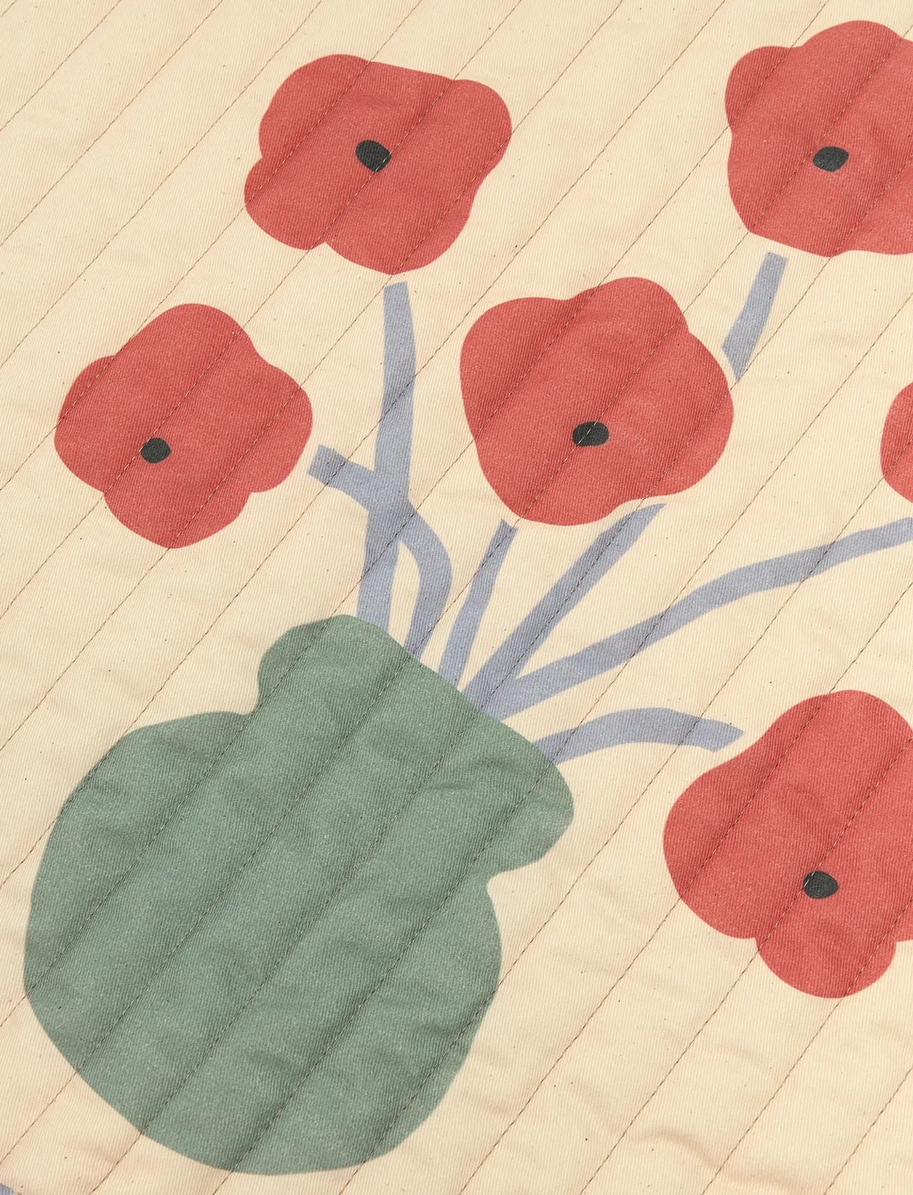 NOBODINOZ - VIBES QUILTED WALL ORGANIZER POPPIES - veggdekor - poppies - 2