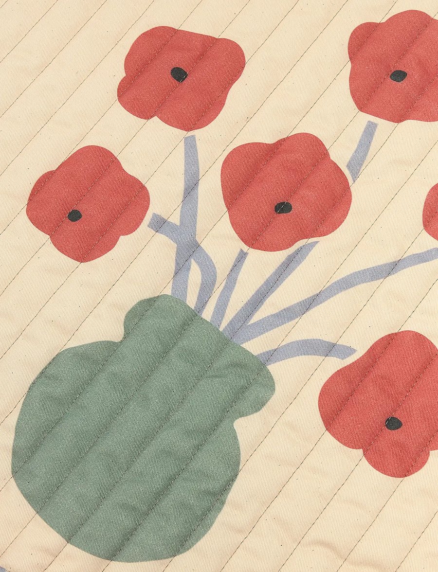 NOBODINOZ - VIBES QUILTED WALL ORGANIZER POPPIES - seinakaunistused - poppies - 2