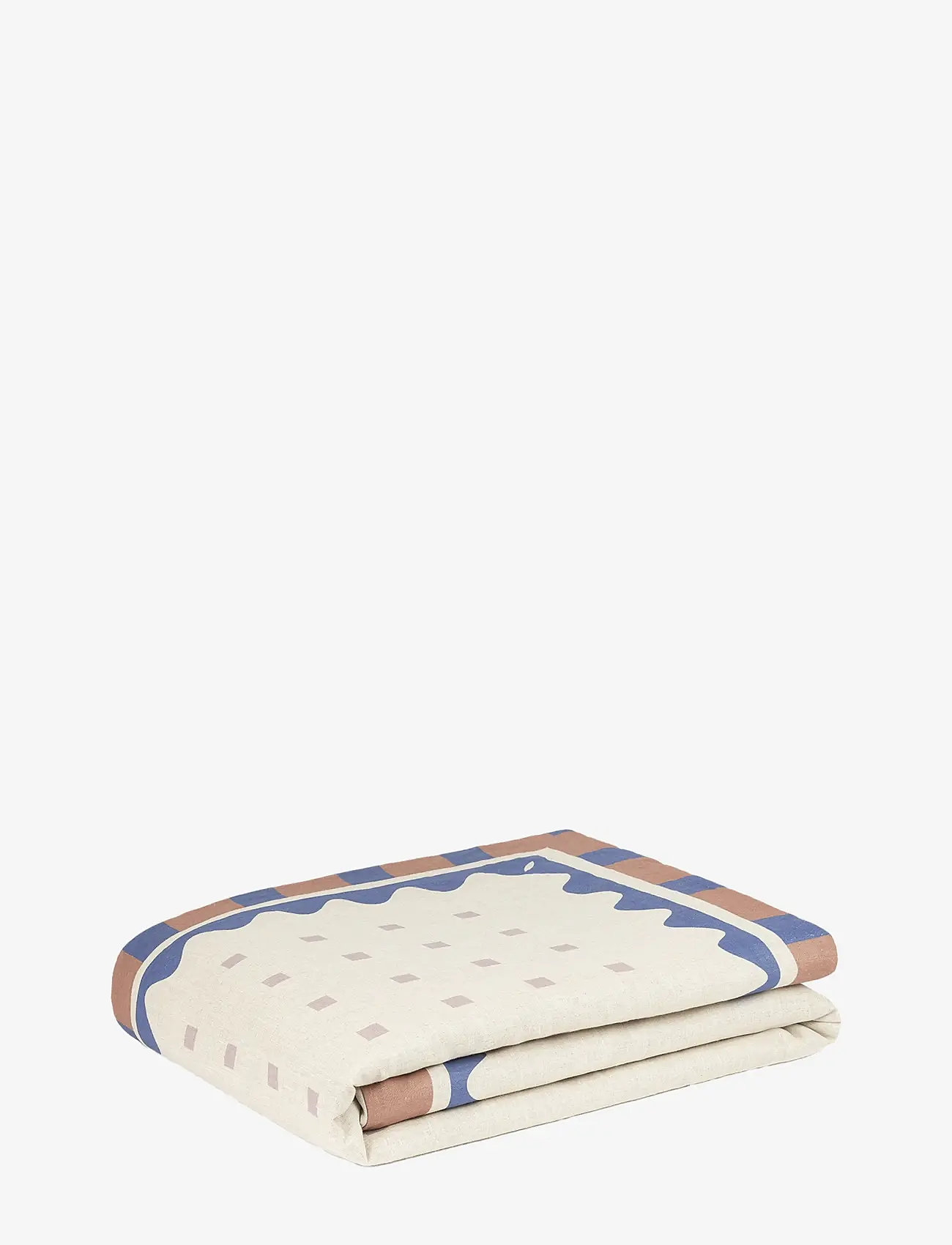 NOBODINOZ - VIBES QUILT IN FRENCH LINEN 115X145 - blankets - blue - 0