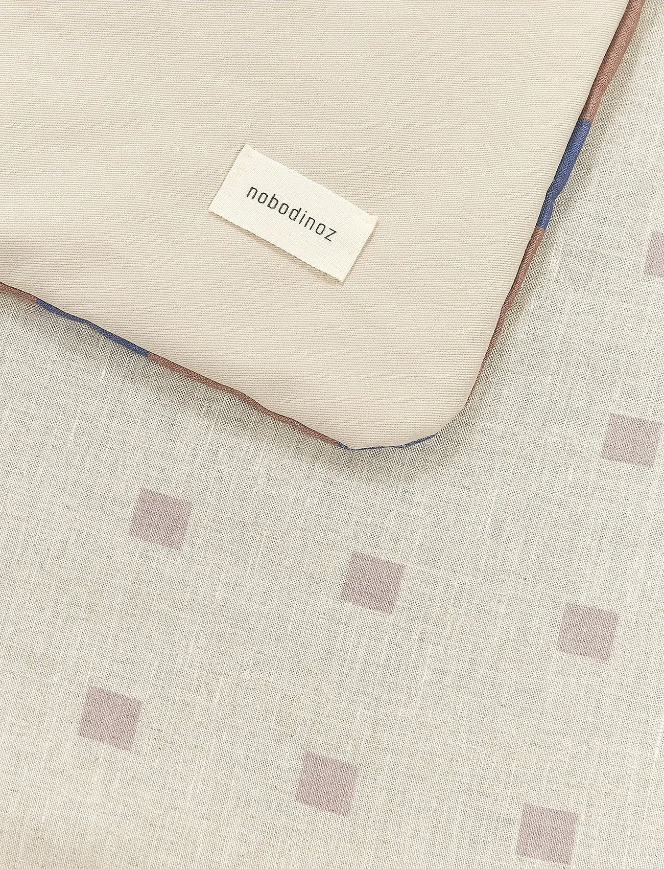 NOBODINOZ - VIBES QUILT IN FRENCH LINEN 115X145 - blankets - blue - 1