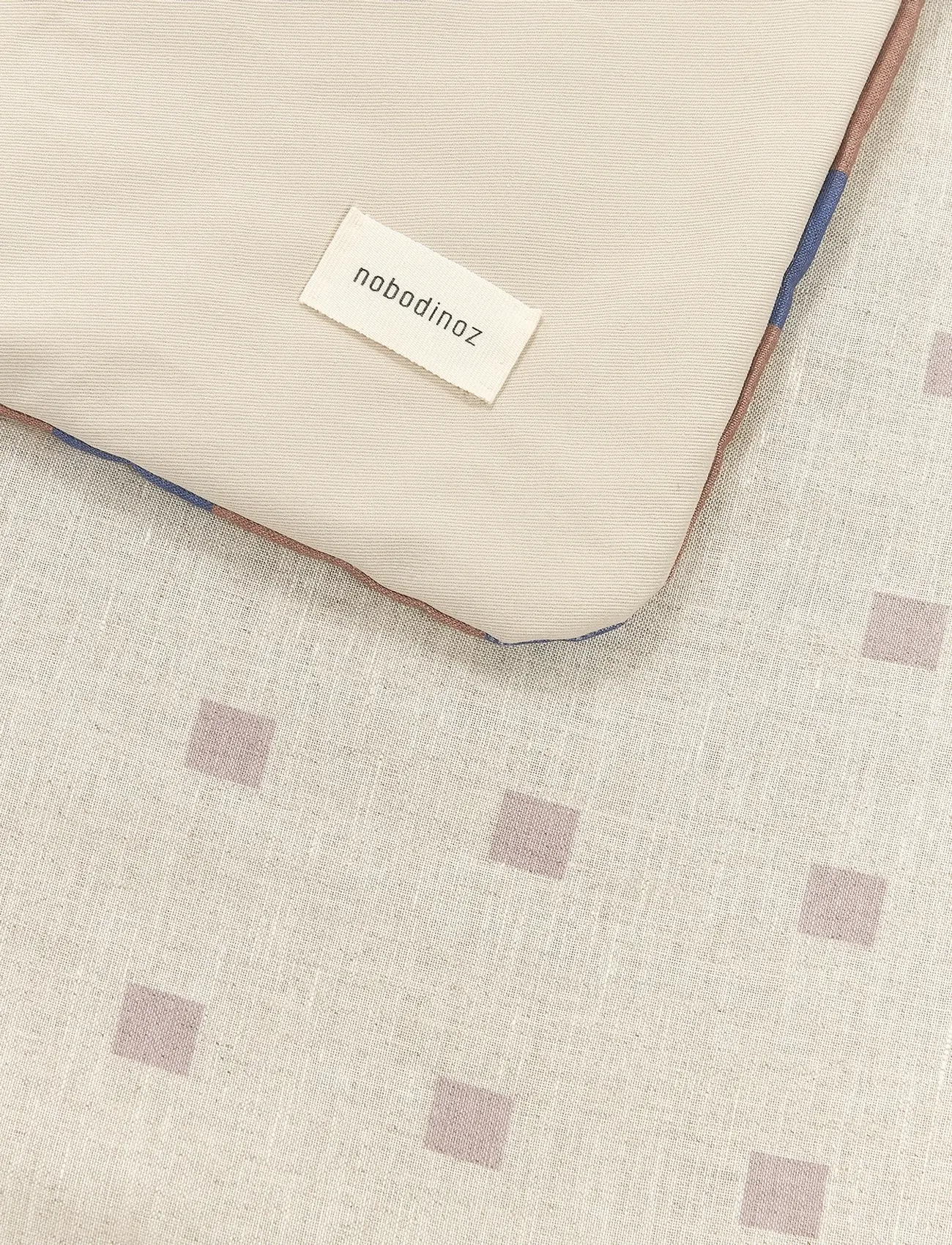 NOBODINOZ - VIBES QUILT IN FRENCH LINEN 115X145 - tæpper - blue - 1