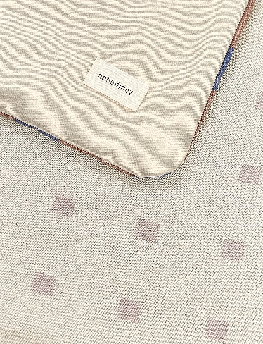NOBODINOZ - VIBES QUILT IN FRENCH LINEN 115X145 - decken - blue - 1