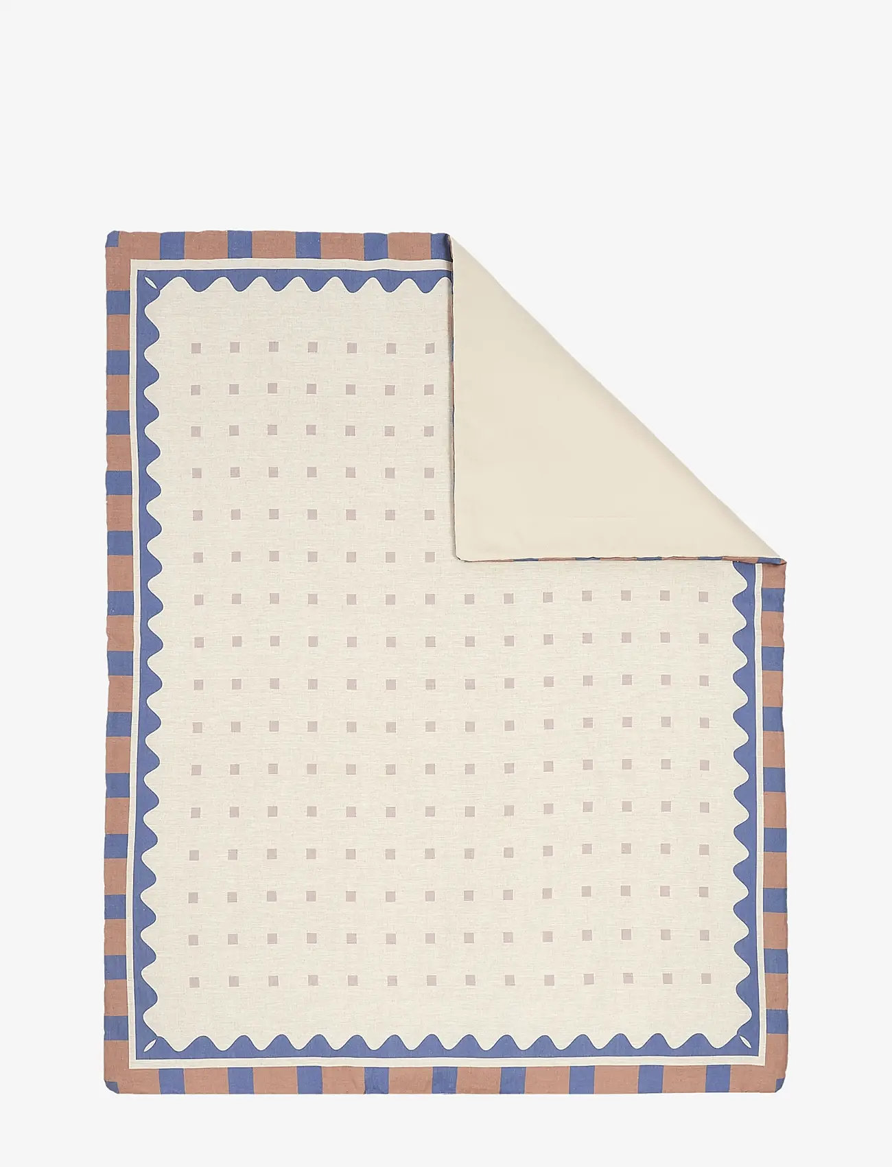 NOBODINOZ - VIBES QUILT IN FRENCH LINEN 115X145 - blankets - blue - 3