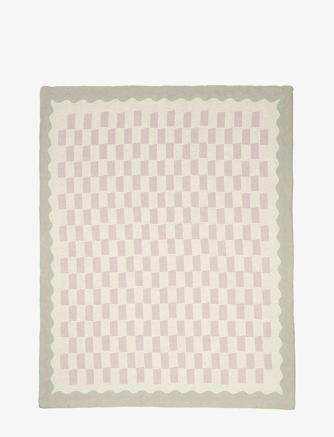 NOBODINOZ - VIBES QUILT IN FRENCH LINEN 115X145 - tæpper - green - 1