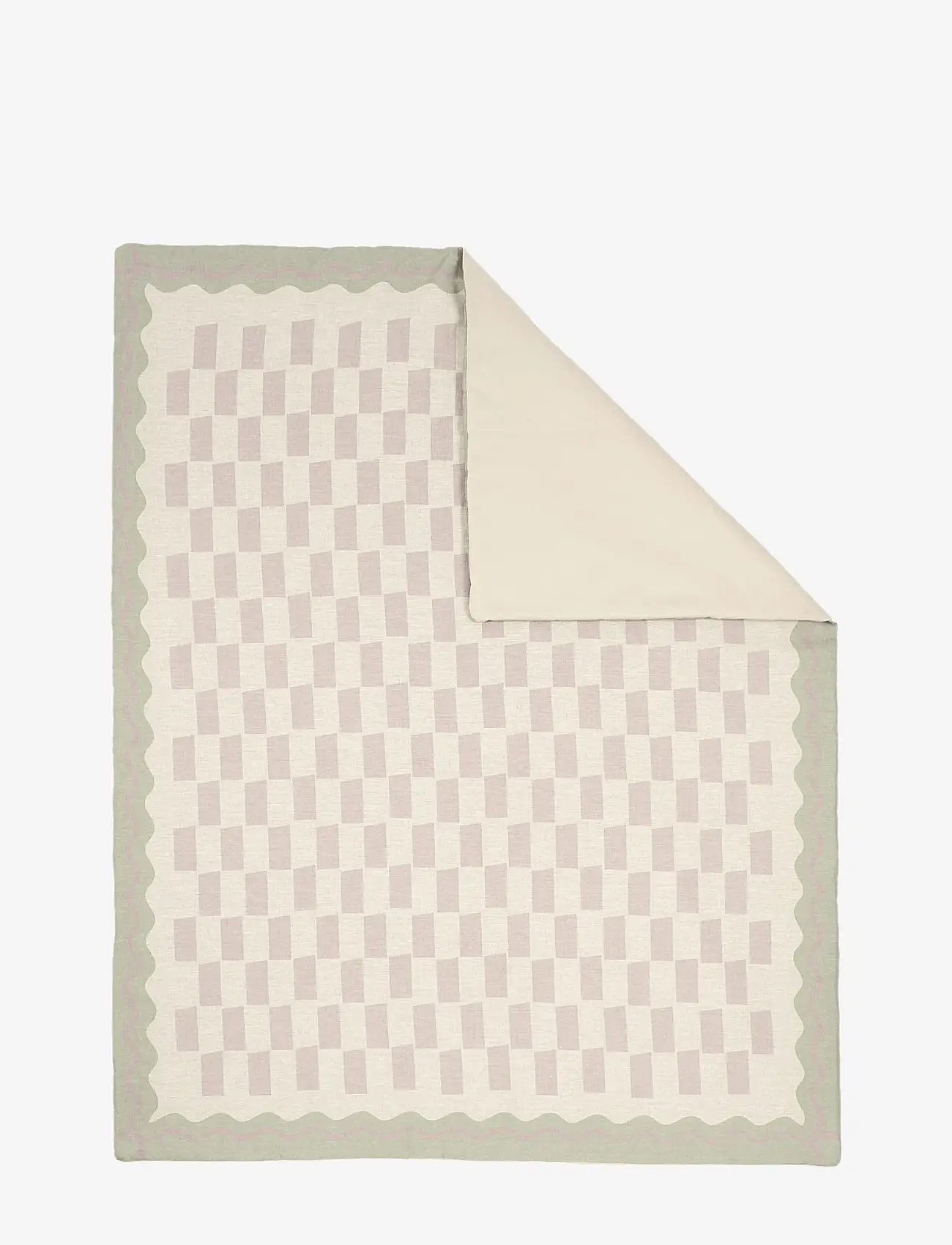 NOBODINOZ - VIBES QUILT IN FRENCH LINEN 115X145 - tæpper - green - 2