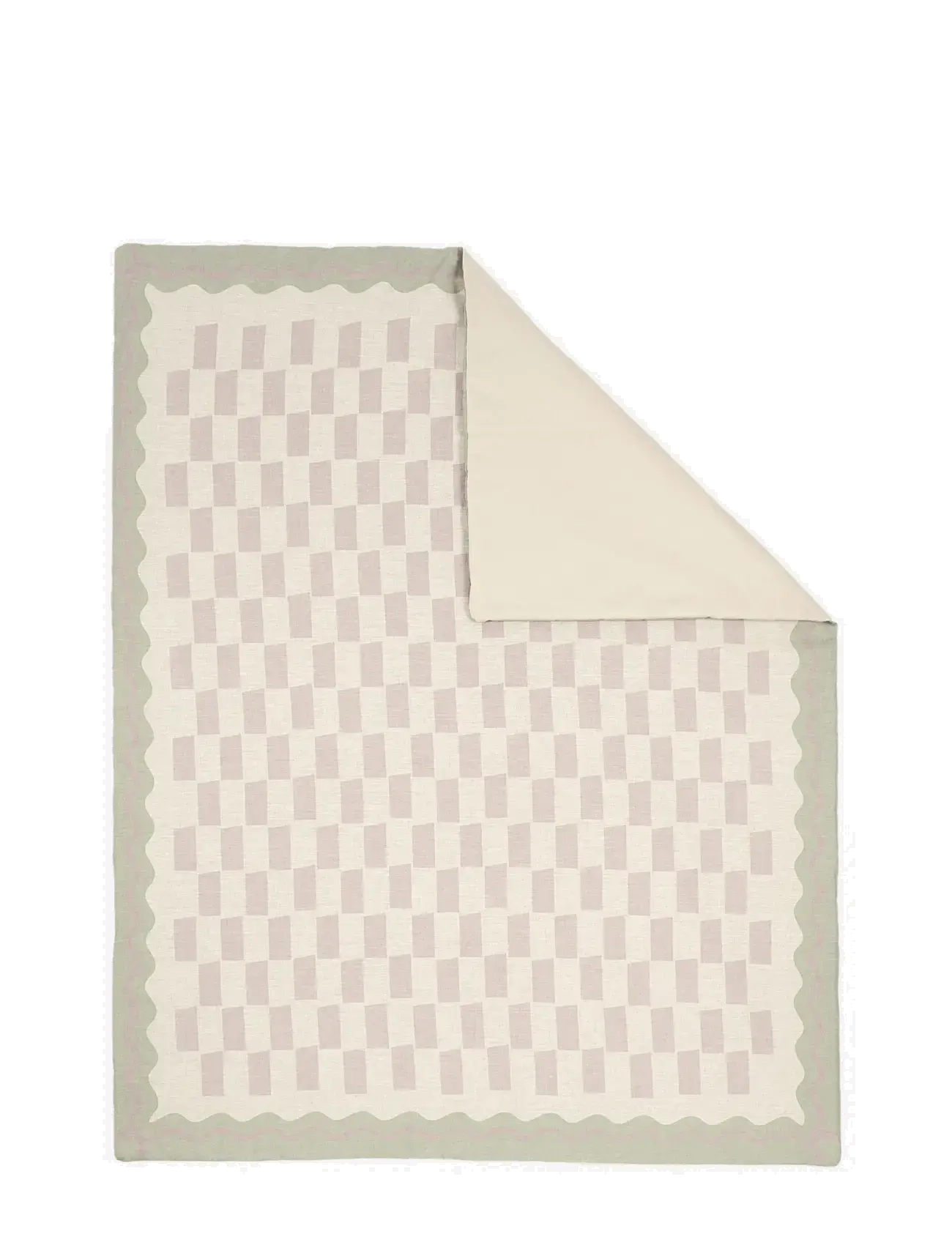 NOBODINOZ - VIBES QUILT IN FRENCH LINEN 115X145 - tæpper - green - 2