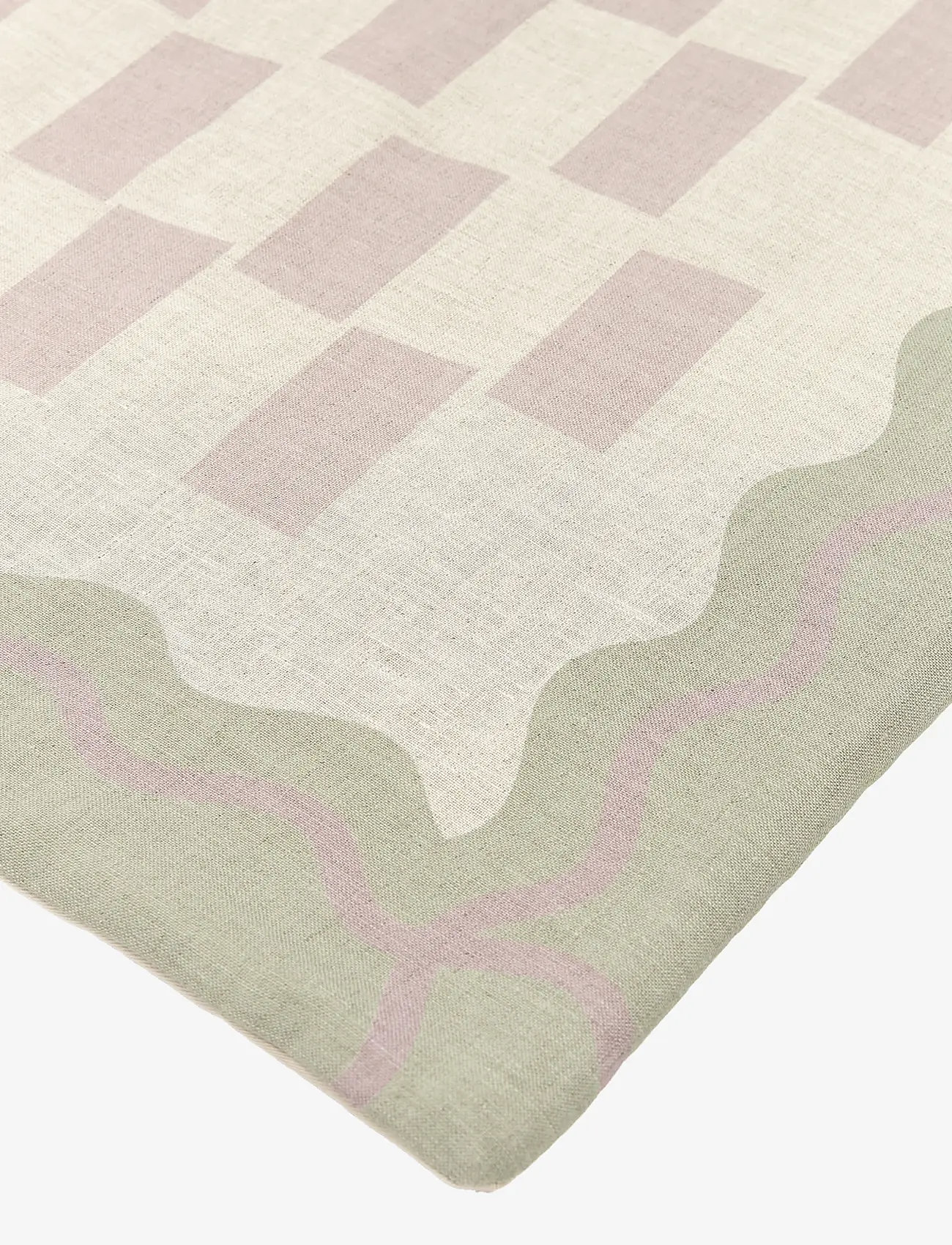NOBODINOZ - VIBES QUILT IN FRENCH LINEN 115X145 - tæpper - green - 4