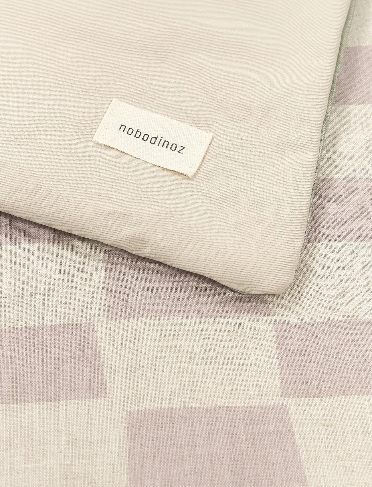 NOBODINOZ - VIBES QUILT IN FRENCH LINEN 115X145 - tæpper - green - 5