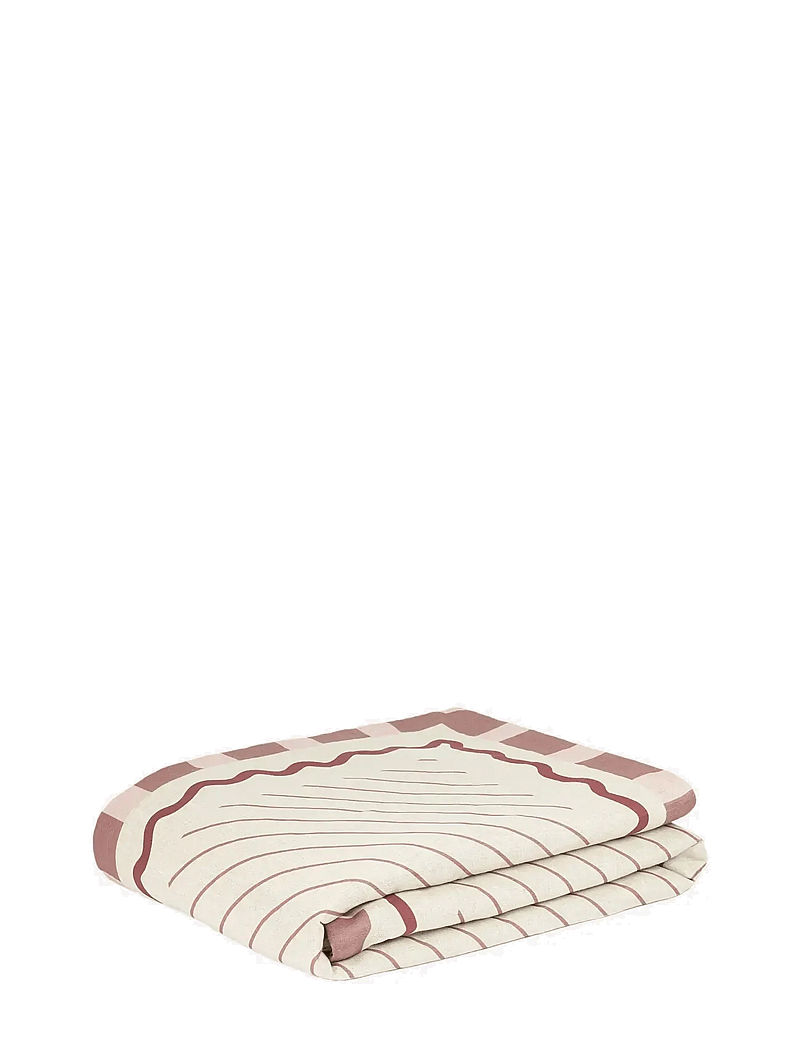 NOBODINOZ - VIBES QUILT IN FRENCH LINEN 115X145 - tekid - maroon - 0