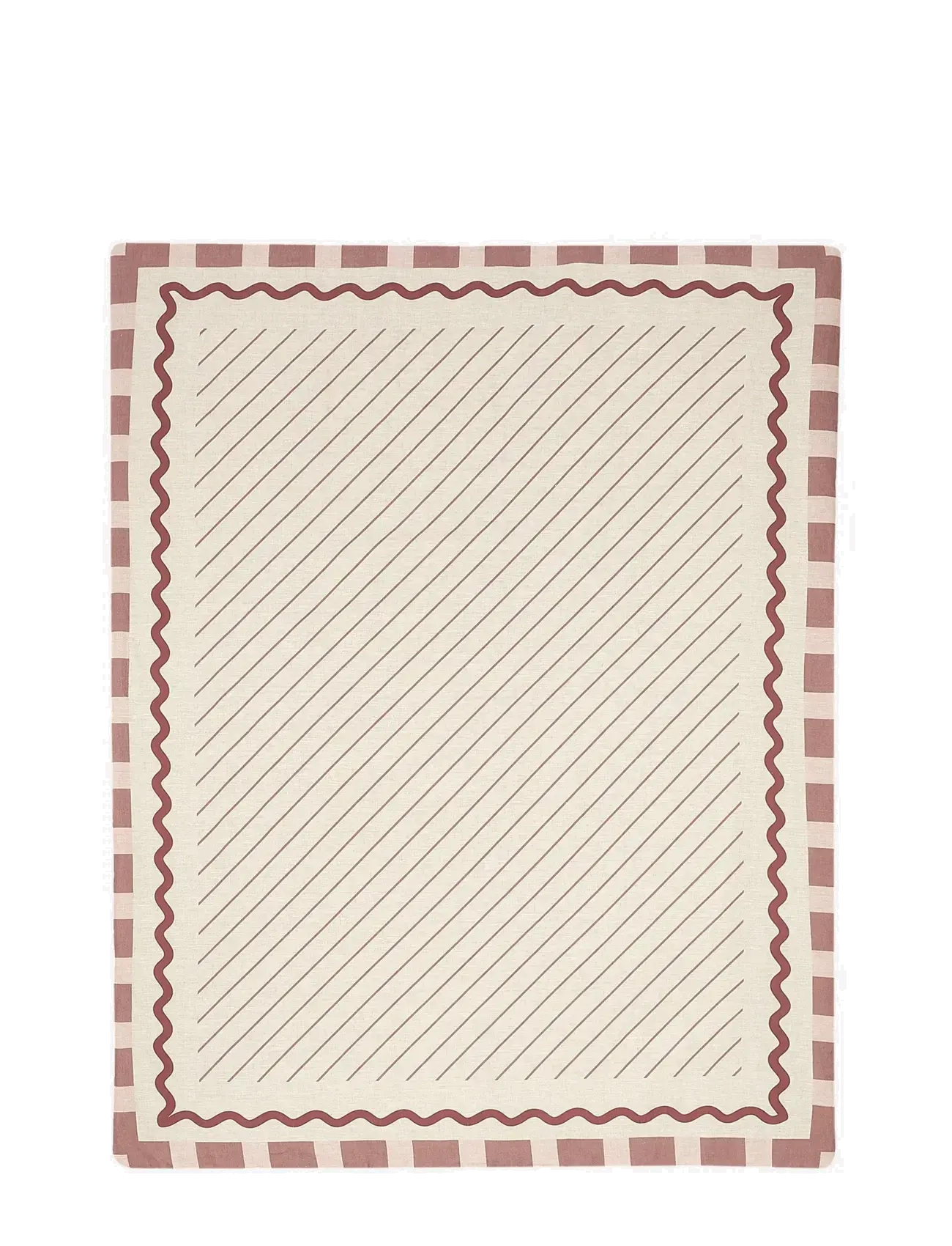 NOBODINOZ - VIBES QUILT IN FRENCH LINEN 115X145 - couvertures - maroon - 1
