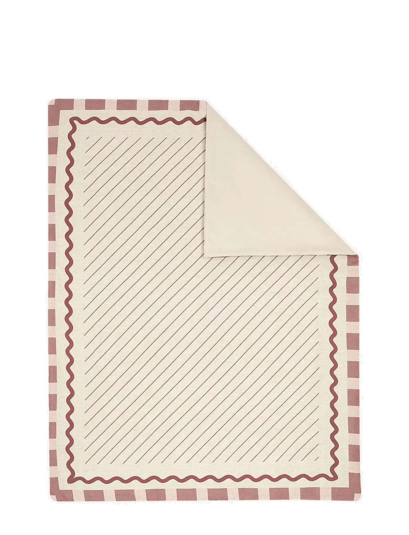 NOBODINOZ - VIBES QUILT IN FRENCH LINEN 115X145 - couvertures - maroon - 2