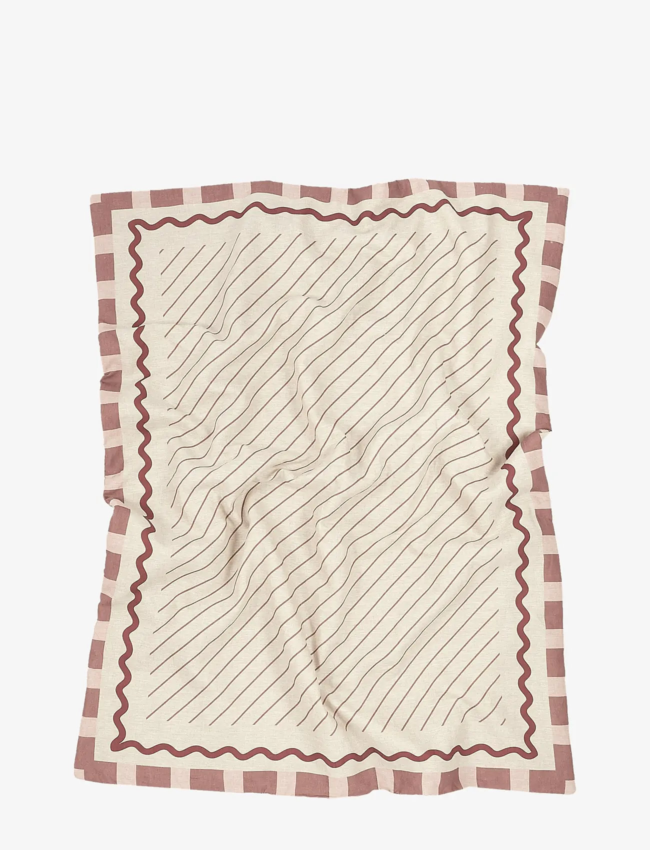 NOBODINOZ - VIBES QUILT IN FRENCH LINEN 115X145 - tekid - maroon - 3