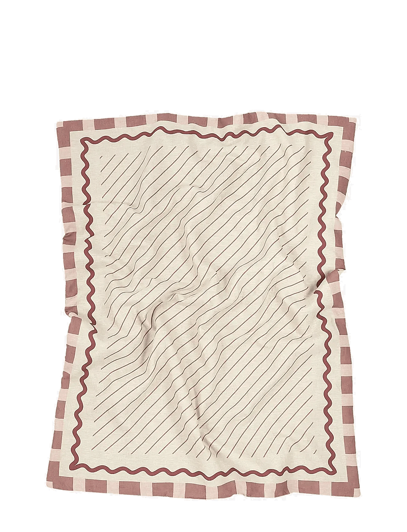 NOBODINOZ - VIBES QUILT IN FRENCH LINEN 115X145 - tekid - maroon - 3