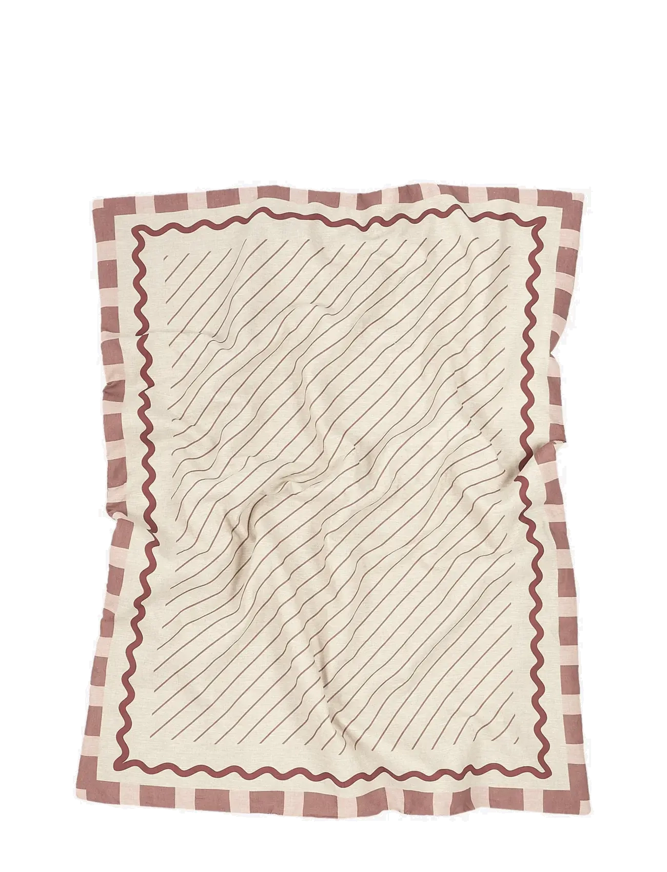 NOBODINOZ - VIBES QUILT IN FRENCH LINEN 115X145 - couvertures - maroon - 3