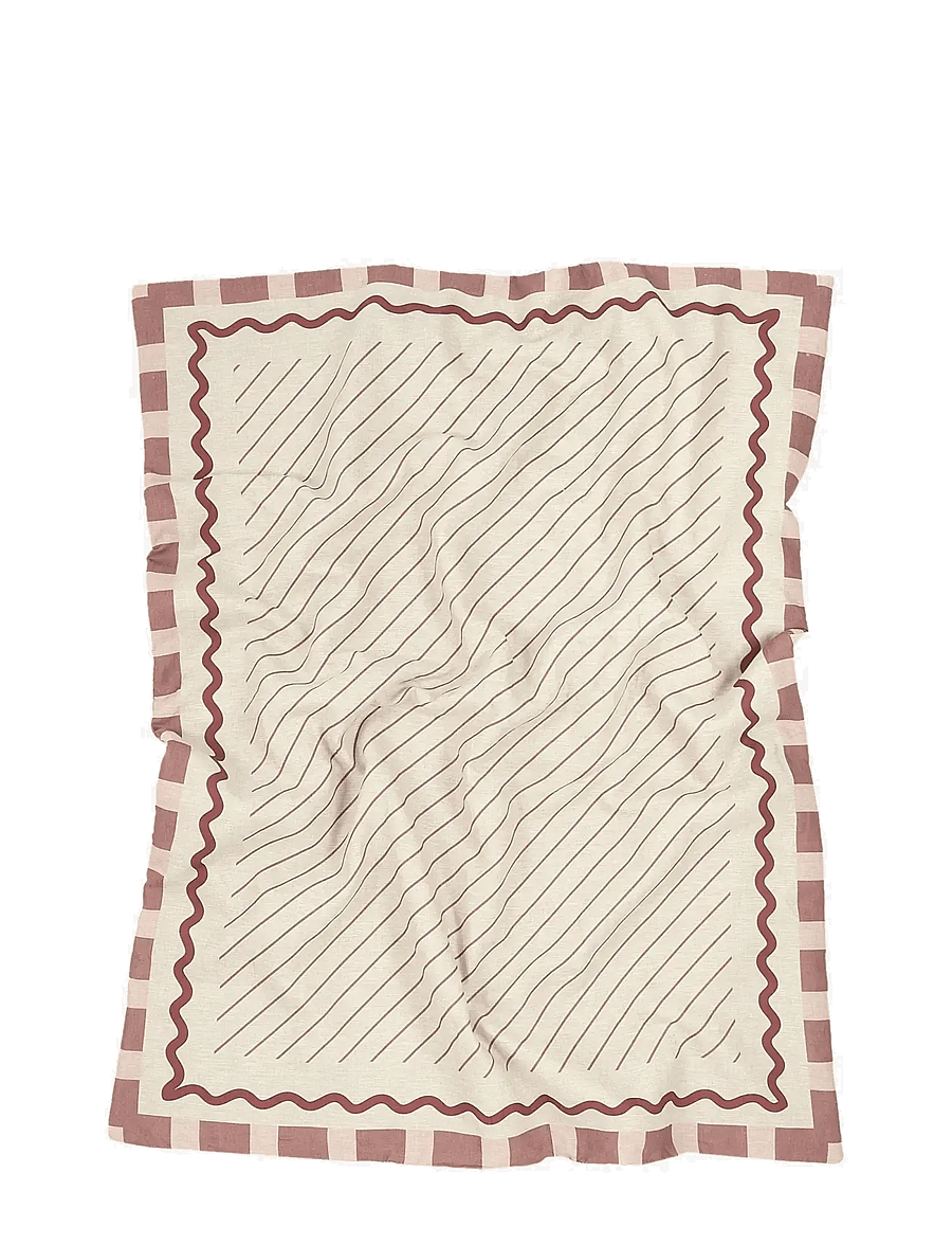 NOBODINOZ - VIBES QUILT IN FRENCH LINEN 115X145 - decken - maroon - 3
