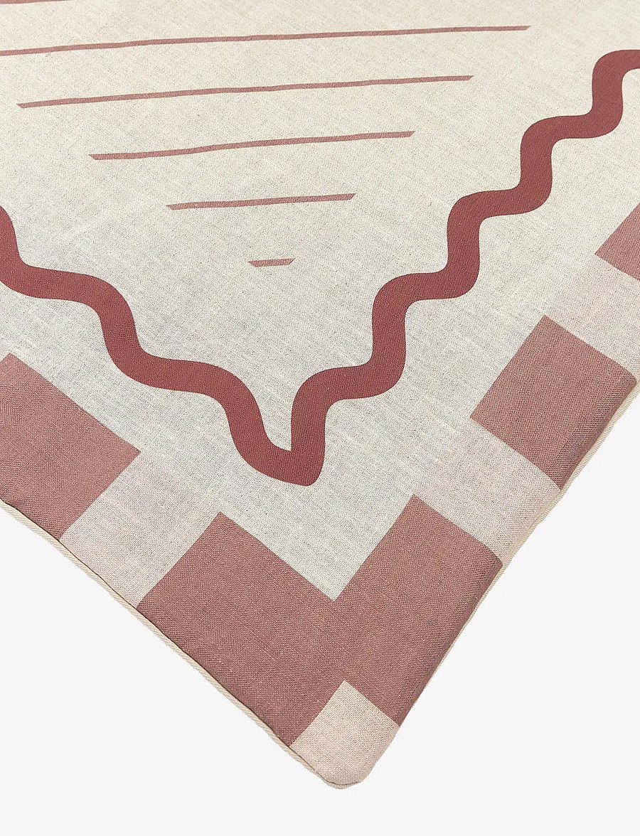 NOBODINOZ - VIBES QUILT IN FRENCH LINEN 115X145 - decken - maroon - 4