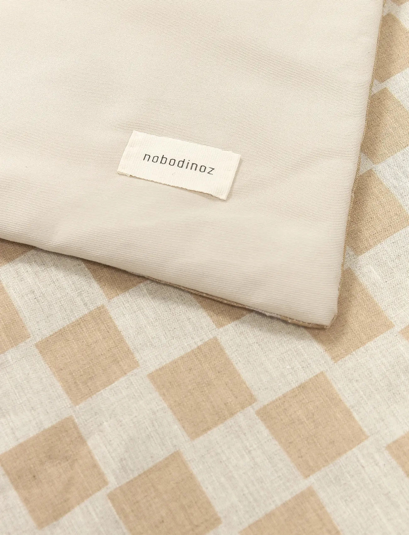 NOBODINOZ - VIBES QUILT IN FRENCH LINEN 115X145 - couvertures - mustard - 5