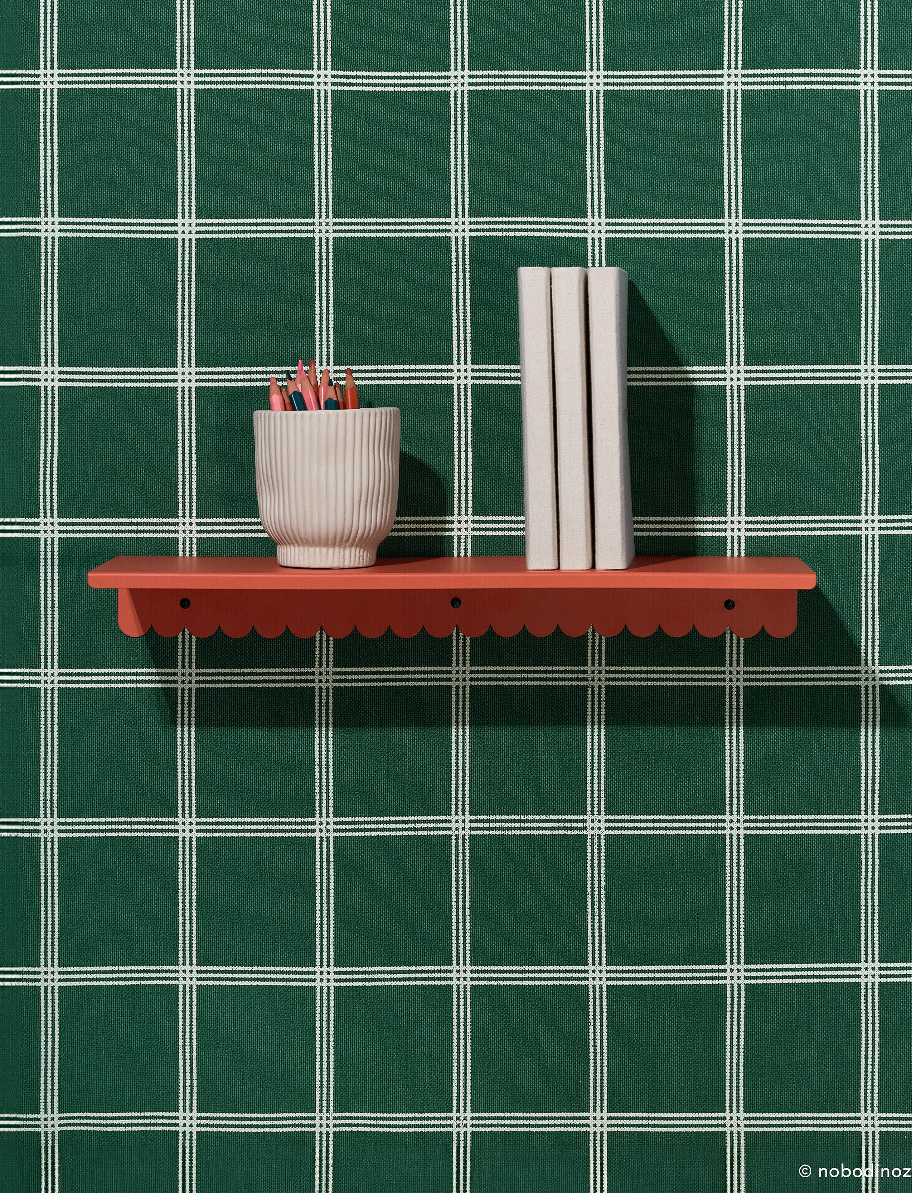 NOBODINOZ - Lacquered steel wall large shelf - regale - burnt red - 4