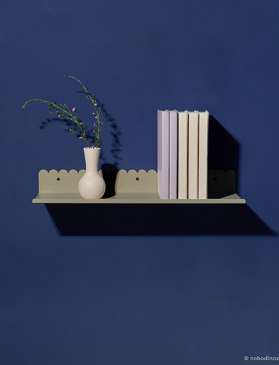 NOBODINOZ - STEEL WALL SHELF LARGE 50X16X6 - riiulid - green tea - 4