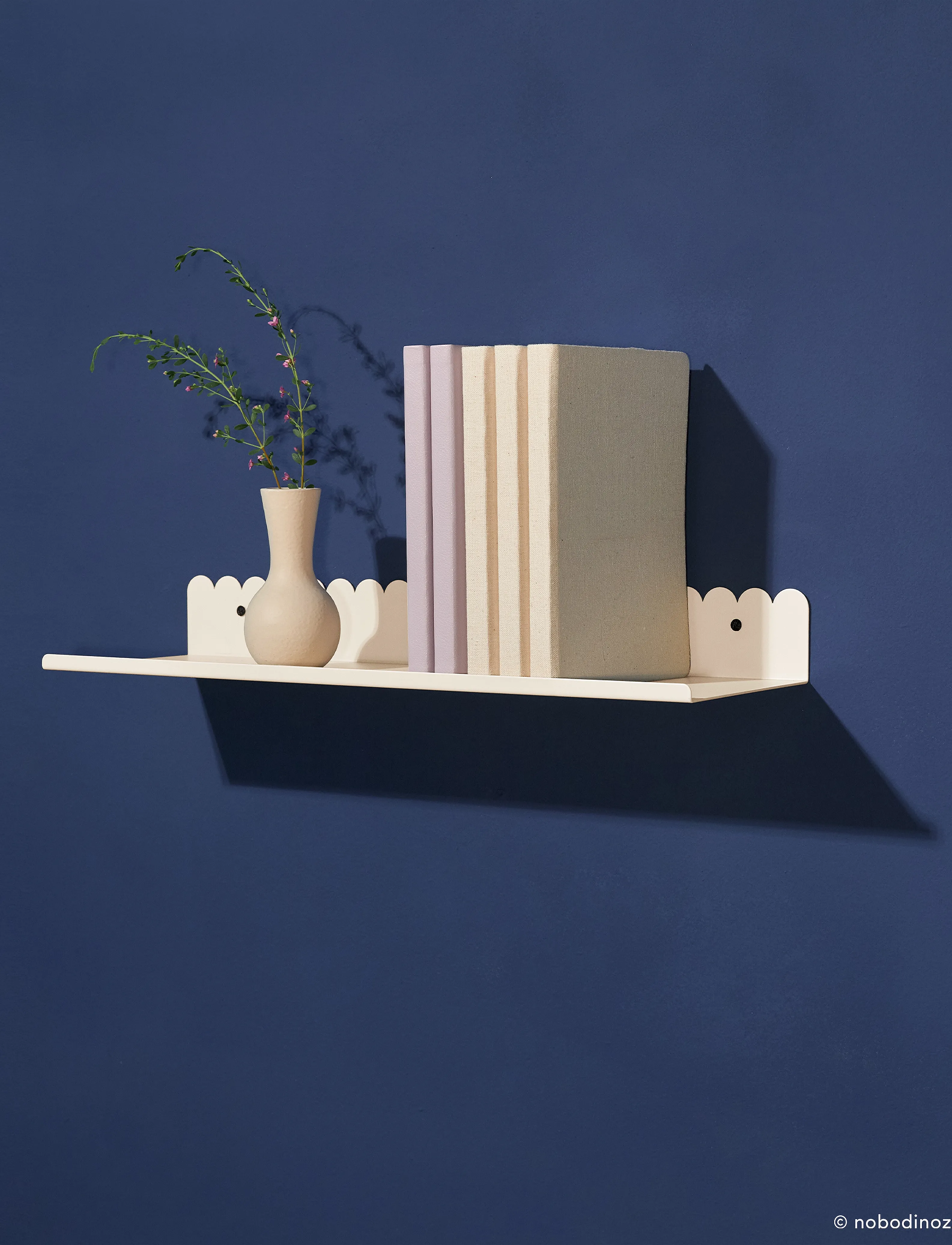 NOBODINOZ Steel Wall Shelf Large 50X16X6, One Size, Furniture, Creme - Shelves, Kinder